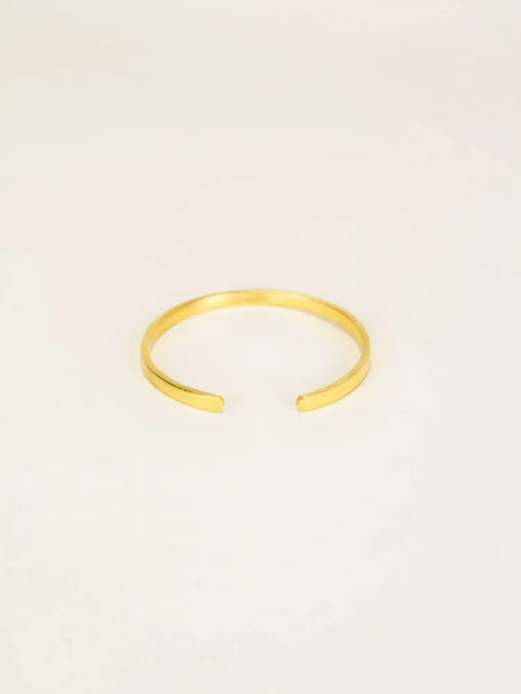 Bracelets - Thin open cuff in brass - L INDOCHINEUR X RIVÊT