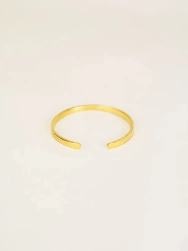 Bracelets - Thin open cuff in brass - L INDOCHINEUR X RIVÊT