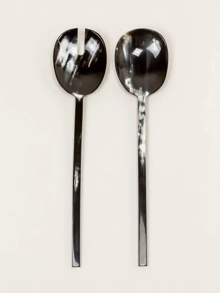 Couverts & ustensiles de cuisine - Grands couverts Baguette en corne noire africaine - L INDOCHINEUR X RIVÊT