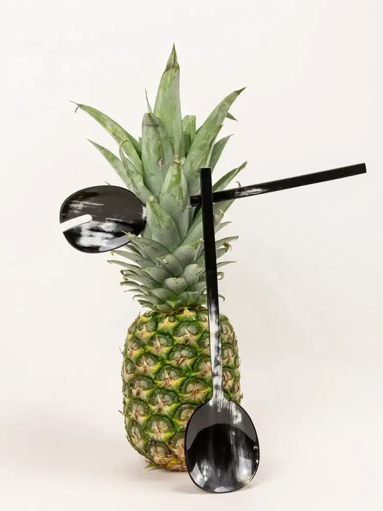 Couverts & ustensiles de cuisine - Grands couverts Baguette en corne noire africaine - L INDOCHINEUR X RIVÊT