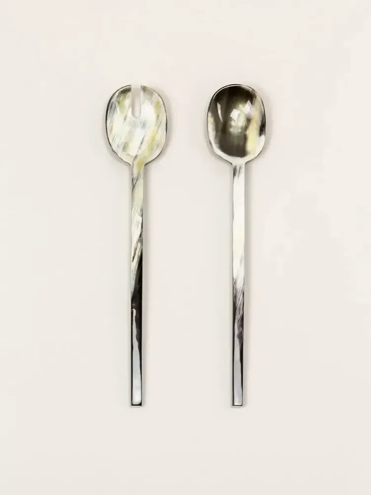 Kitchen utensils - Baguette black and white horn small salad server - L INDOCHINEUR X RIVÊT