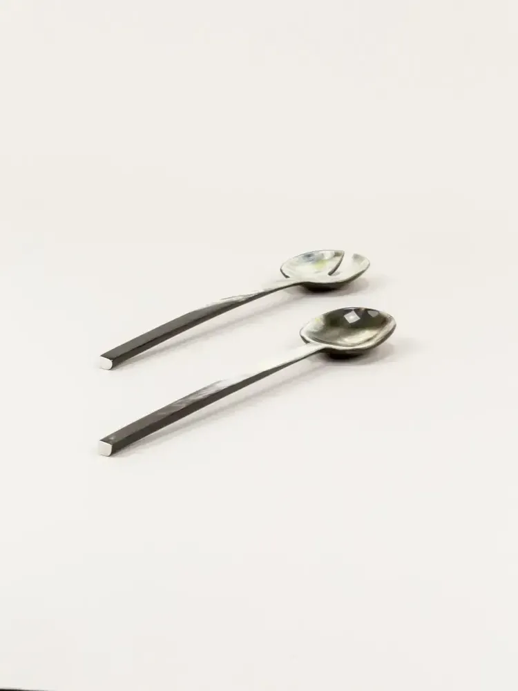 Kitchen utensils - Baguette black and white horn small salad server - L INDOCHINEUR X RIVÊT