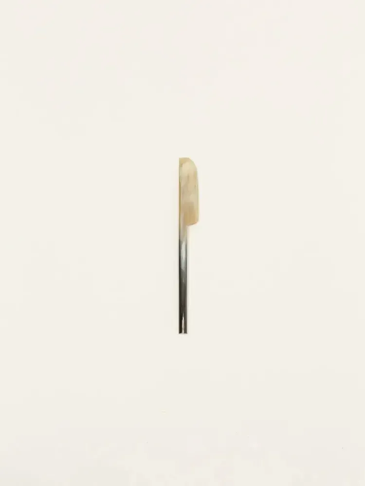 Couverts & ustensiles de cuisine - Set de 6 couteaux à beurre Baguette en corne noire africaine - L INDOCHINEUR X RIVÊT