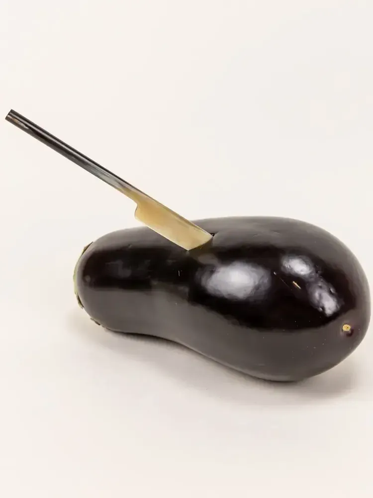 Couverts & ustensiles de cuisine - Set de 6 couteaux à beurre Baguette en corne noire africaine - L INDOCHINEUR X RIVÊT