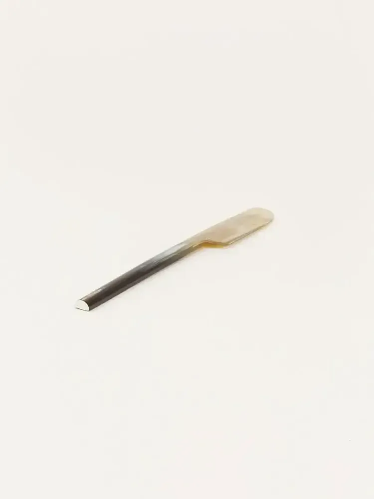 Couverts & ustensiles de cuisine - Set de 6 couteaux à beurre Baguette en corne noire africaine - L INDOCHINEUR X RIVÊT