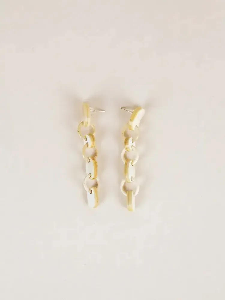 Jewelry - Blond horn Fibre earrings - L INDOCHINEUR X RIVÊT