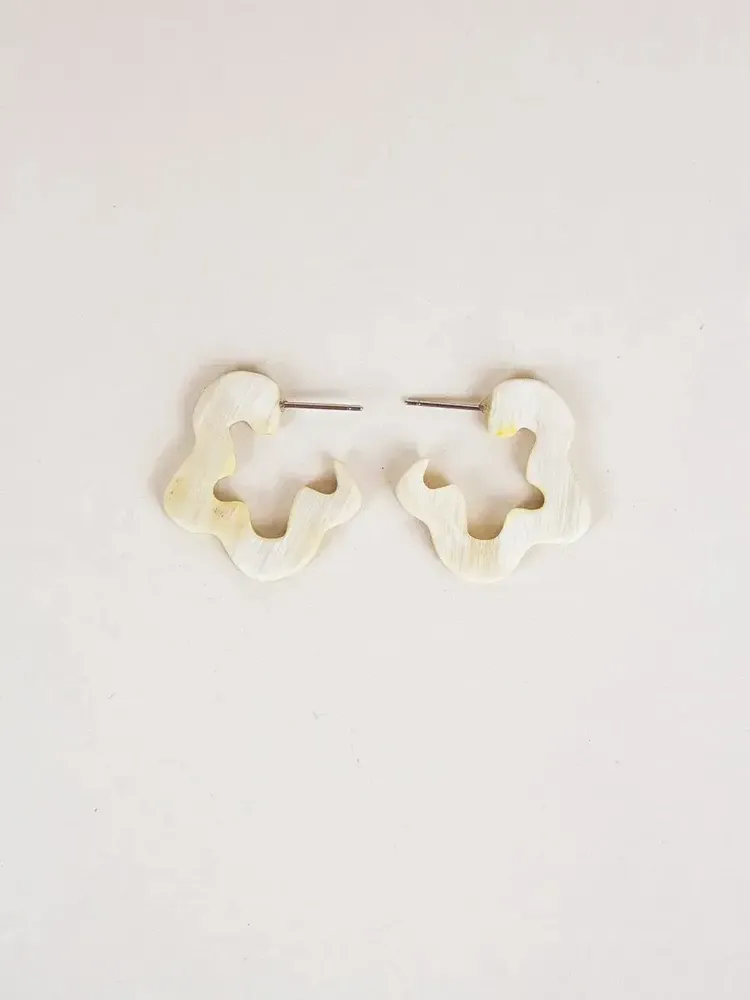 Bijoux - Boucles d'oreilles Azote en corne blonde - L INDOCHINEUR X RIVÊT