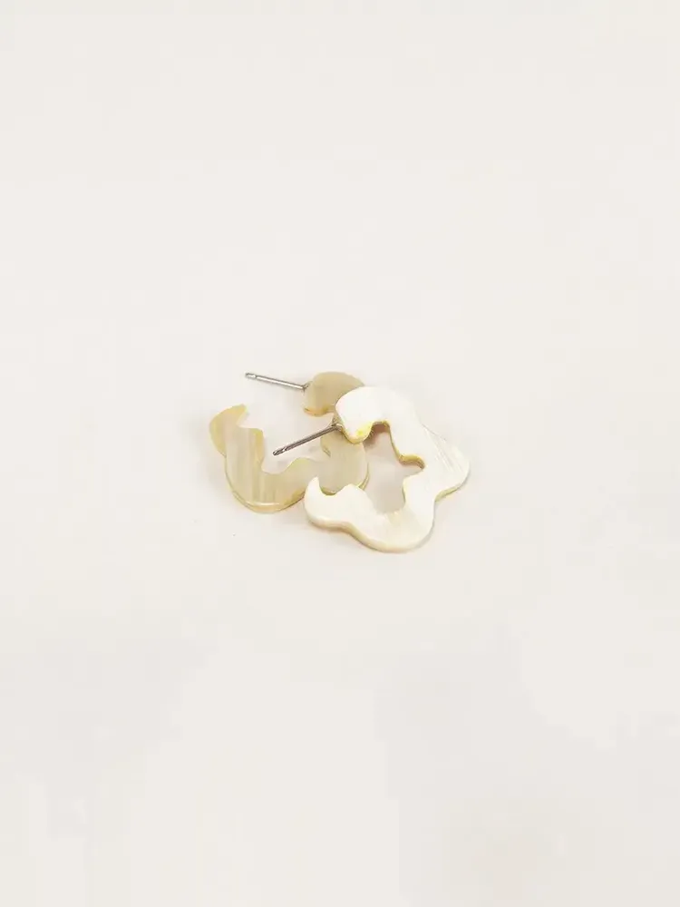 Bijoux - Boucles d'oreilles Azote en corne blonde - L INDOCHINEUR X RIVÊT