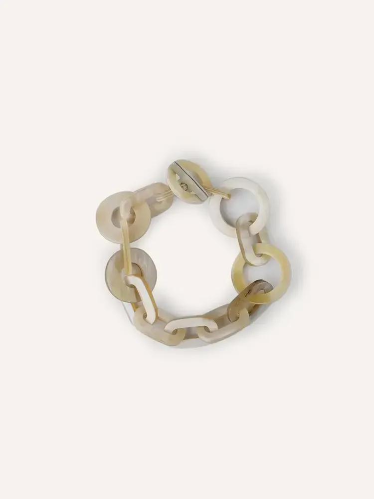 Bracelets - Mesh bracelet in blonde horn - L INDOCHINEUR X RIVÊT