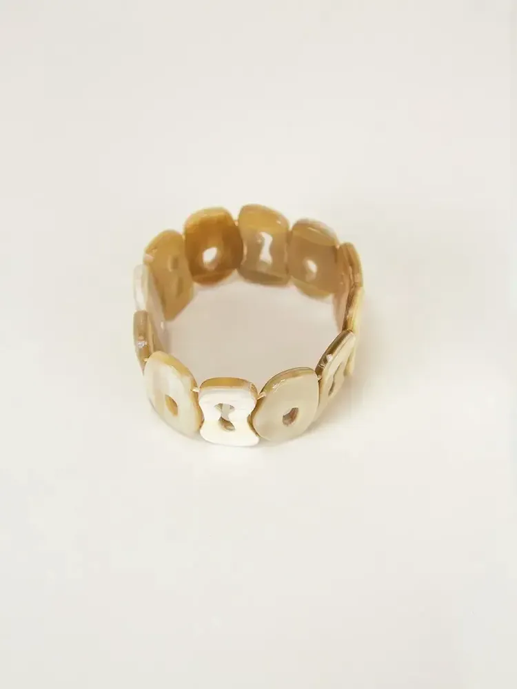 Bracelets - Bracelet élastique Fluor en corne blonde - L INDOCHINEUR X RIVÊT