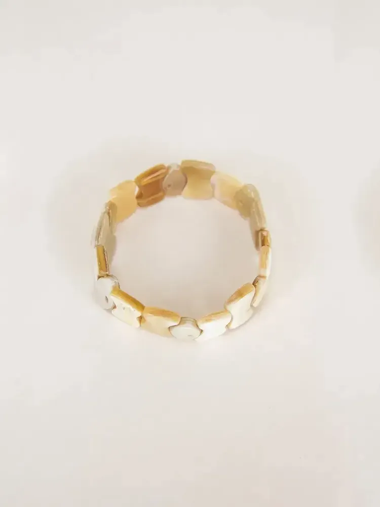 Bracelets - Elastic bracelet Ketone in blond horn - L INDOCHINEUR X RIVÊT