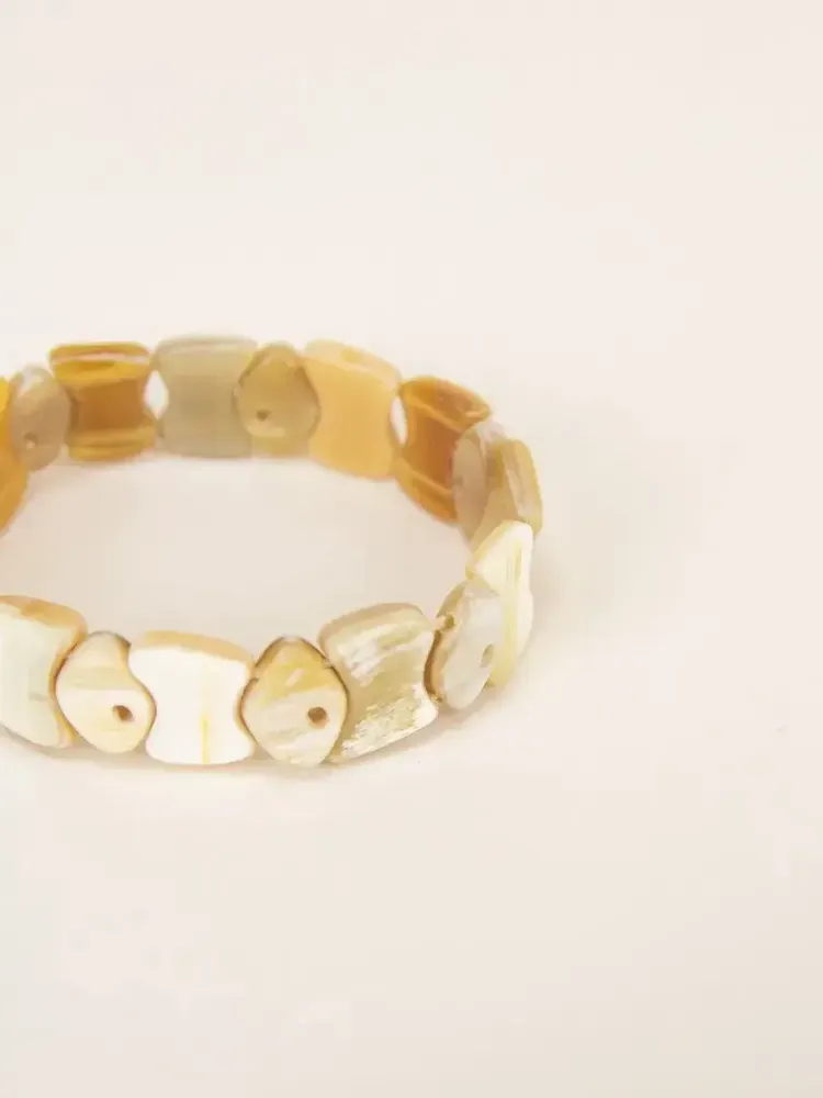 Bracelets - Elastic bracelet Ketone in blond horn - L INDOCHINEUR X RIVÊT