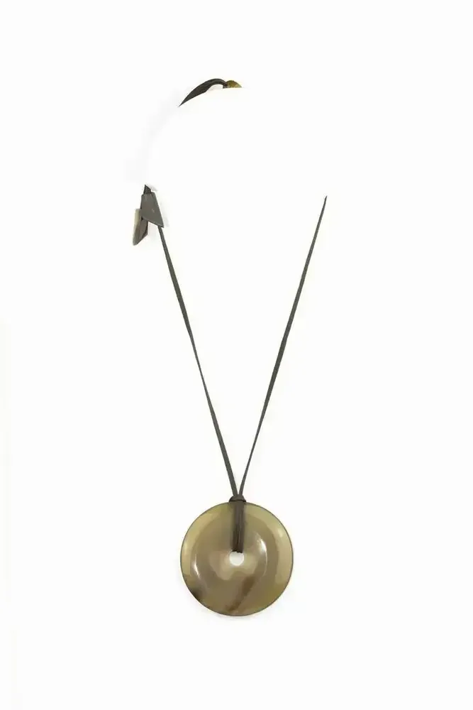 Jewelry - Perforated disc pendant in black horn - L INDOCHINEUR X RIVÊT