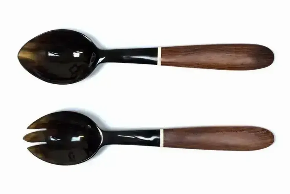 Couverts & ustensiles de cuisine - Grands couverts en corne manche bois de rose - L INDOCHINEUR X RIVÊT