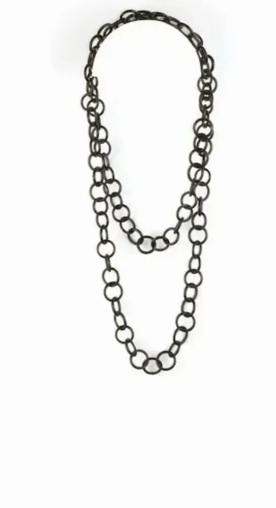 Bijoux - Grand Sautoir anneaux ronds moyens en corne blonde - L INDOCHINEUR X RIVÊT