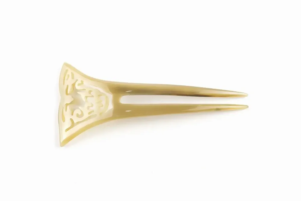 Barrettes - Lace double hairpin in blond horn - L INDOCHINEUR X RIVÊT