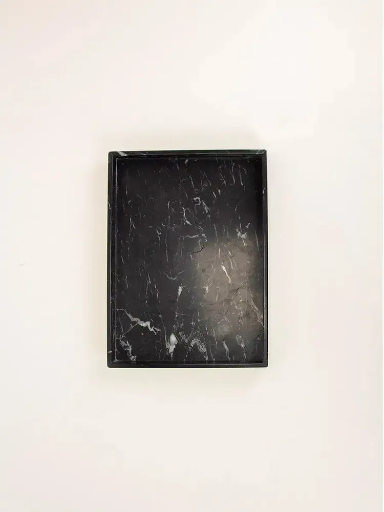 Trays - Very large Antares tray in black marble - L INDOCHINEUR X RIVÊT