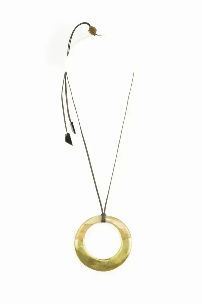 Jewelry - Large gray-blue lacquered irregular ring pendant - L INDOCHINEUR X RIVÊT