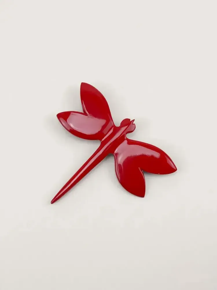 Brooches - Red lacquered dragonfly brooch - L INDOCHINEUR X RIVÊT