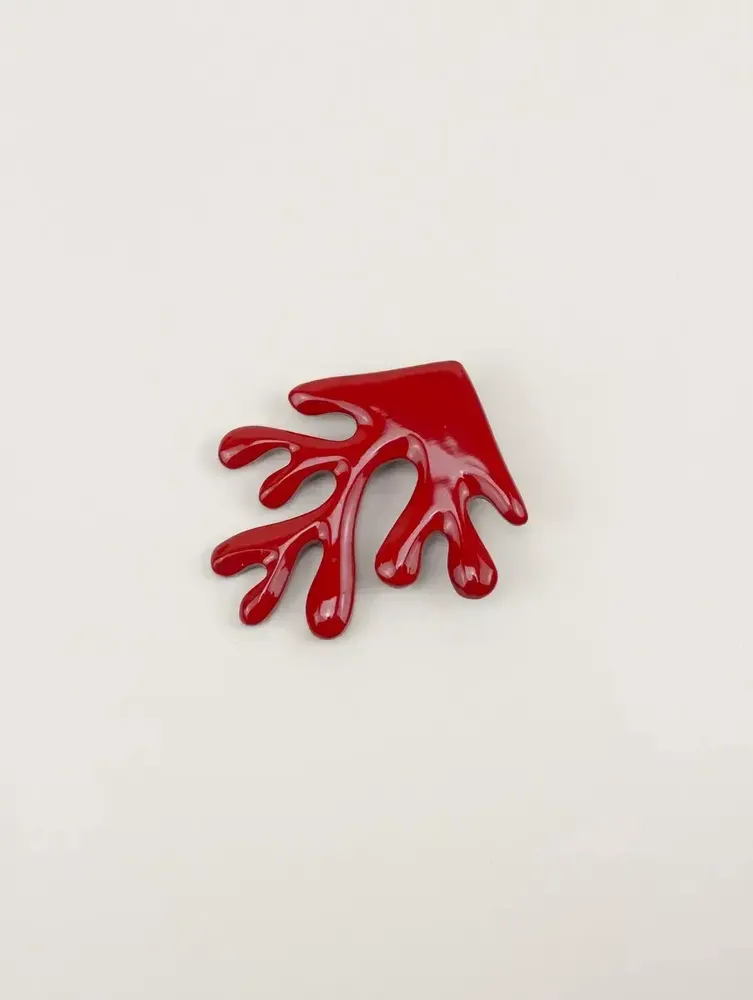 Brooches - Orange lacquered coral brooch - L INDOCHINEUR X RIVÊT