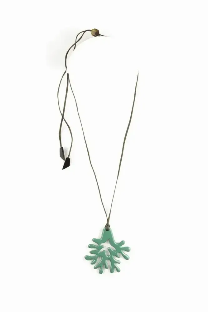 Bijoux - Pendentif grand corail laqué orange - L INDOCHINEUR X RIVÊT