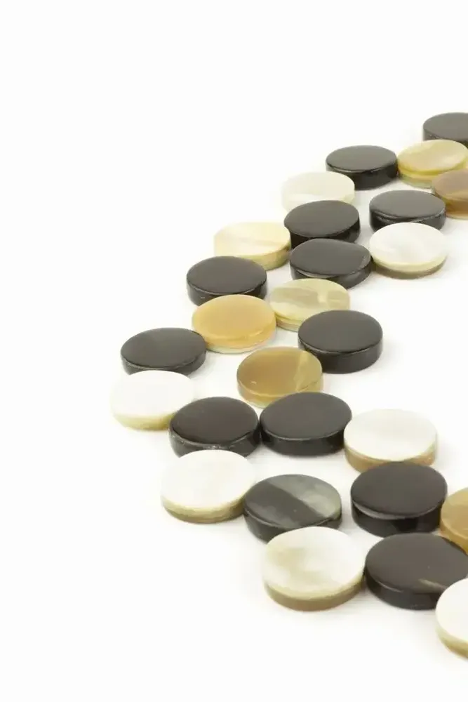 Bijoux - Double collier pastilles en corne blonde et noire - L INDOCHINEUR X RIVÊT
