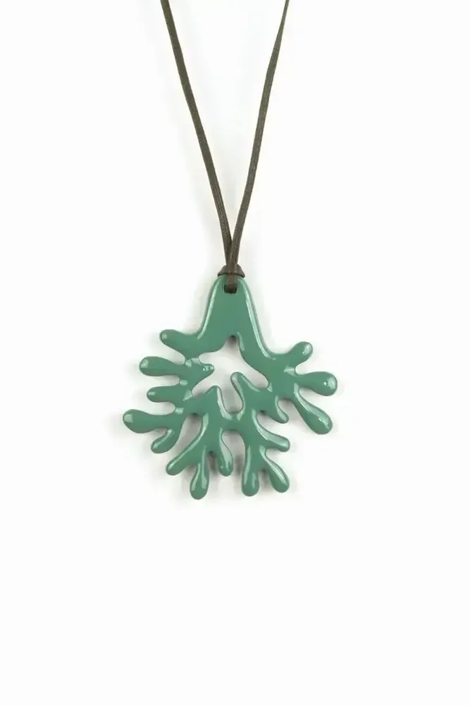 Bijoux - Pendentif grand corail laqué rouge - L INDOCHINEUR X RIVÊT