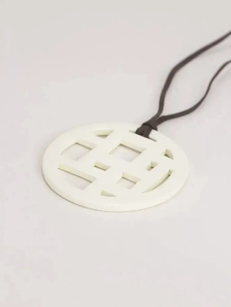 Jewelry - Checkered orange lacquered pendant - L INDOCHINEUR X RIVÊT