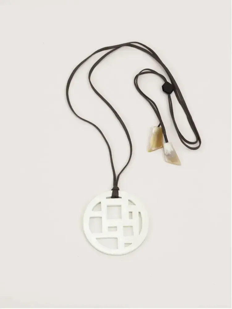 Jewelry - Checkered orange lacquered pendant - L INDOCHINEUR X RIVÊT