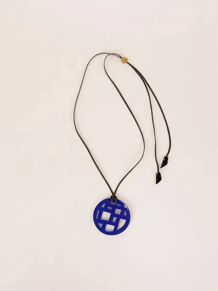 Jewelry - Checkered orange lacquered pendant - L INDOCHINEUR X RIVÊT