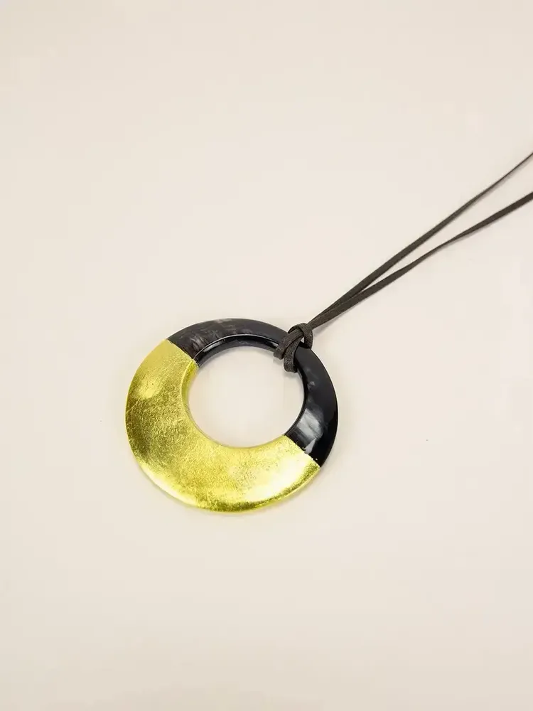 Jewelry - Small gray-blue lacquered irregular pendant - L INDOCHINEUR X RIVÊT