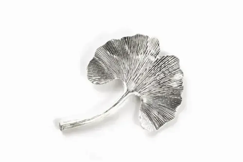 Broches - Petite broche ginkgo métal en métal argenté - L INDOCHINEUR X RIVÊT