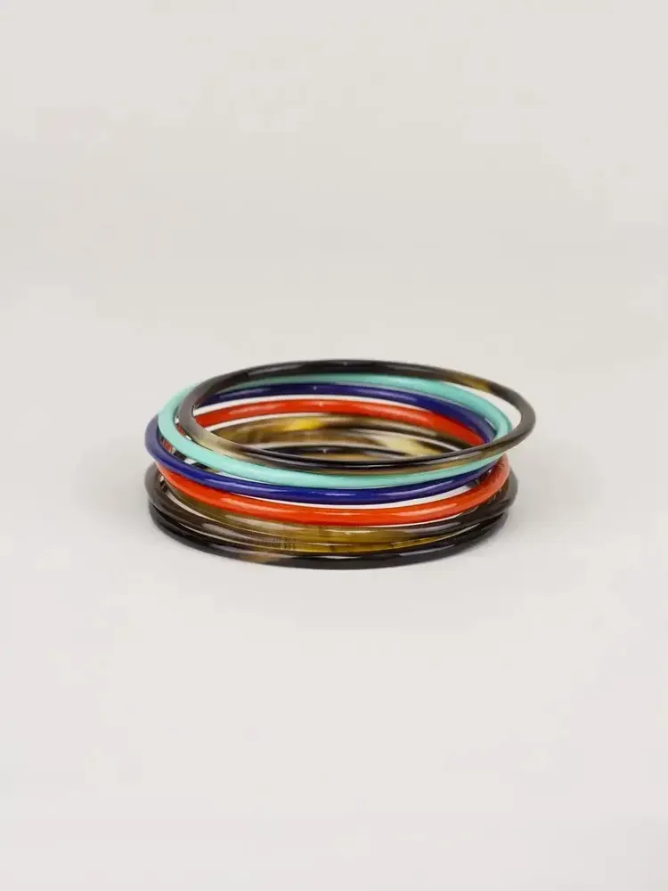 Bracelets - Ivory lacquered seven-band bracelets in Size M - L INDOCHINEUR X RIVÊT