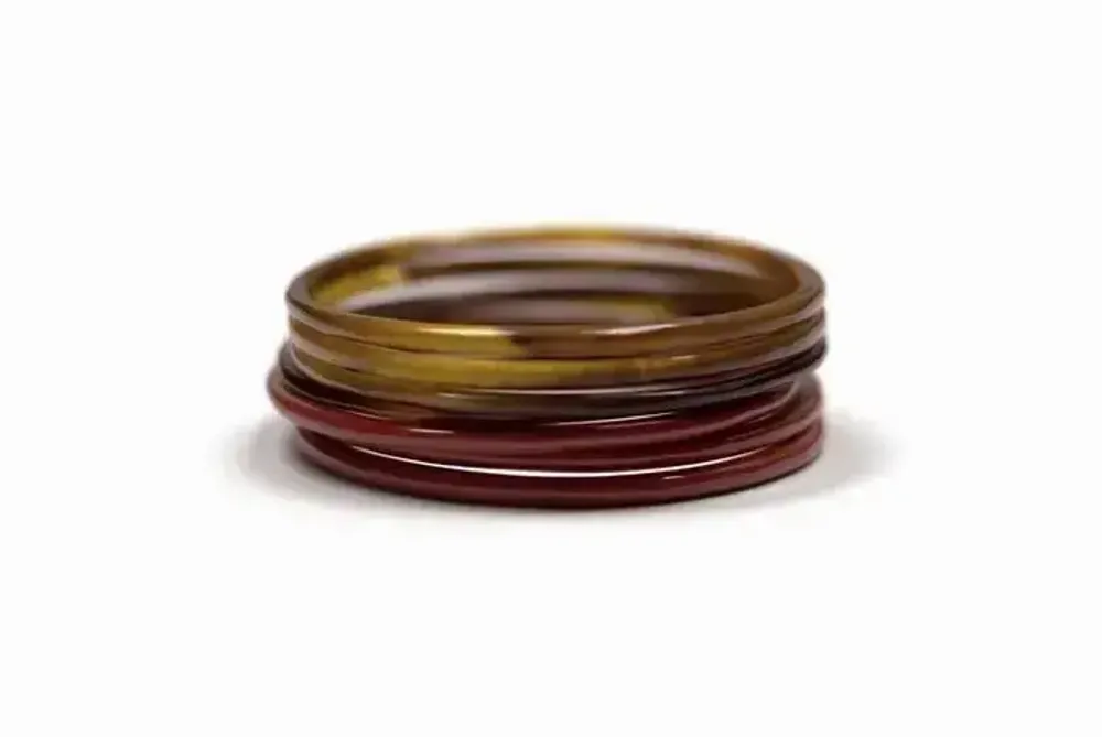 Bracelets - Ivory lacquered seven-band bracelets in Size M - L INDOCHINEUR X RIVÊT