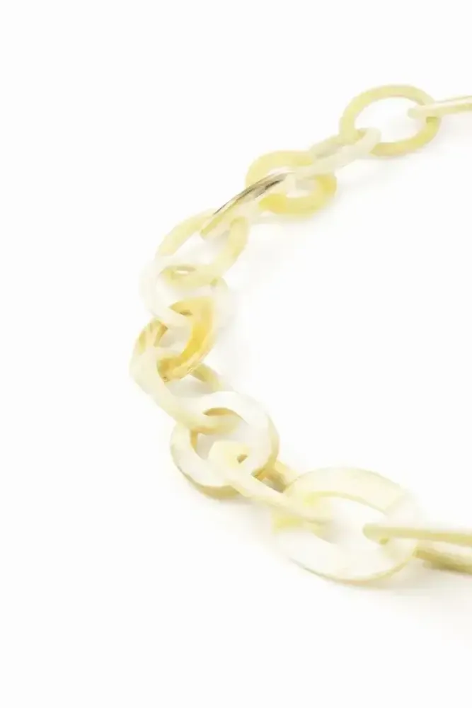 Bijoux - Sautoir anneaux ovales corne blonde - L INDOCHINEUR X RIVÊT