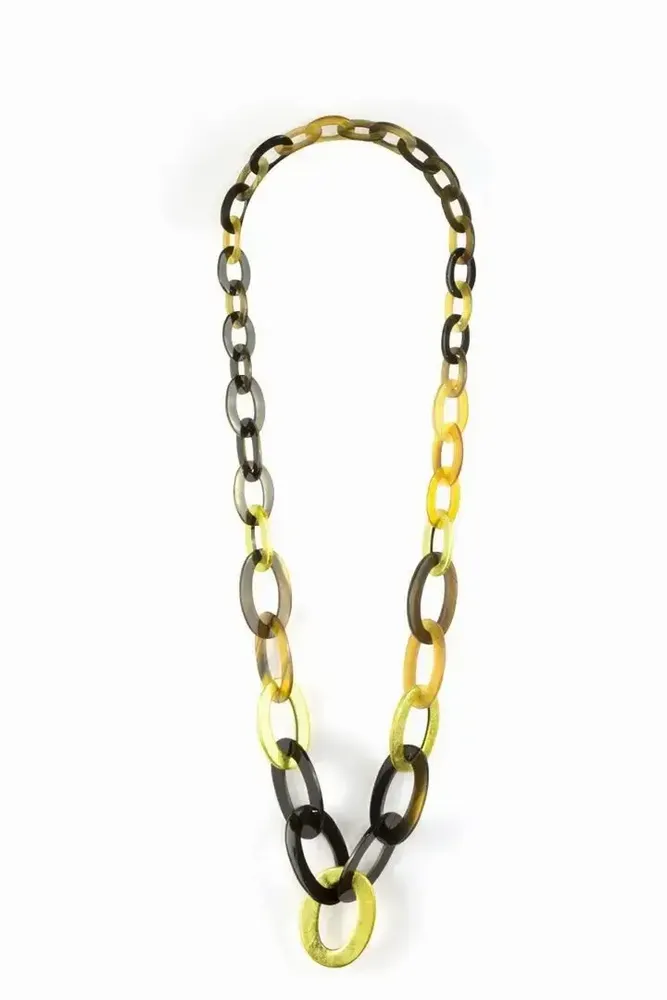 Jewelry - 3-size flat oval rings long necklace with red lacquer - L INDOCHINEUR X RIVÊT