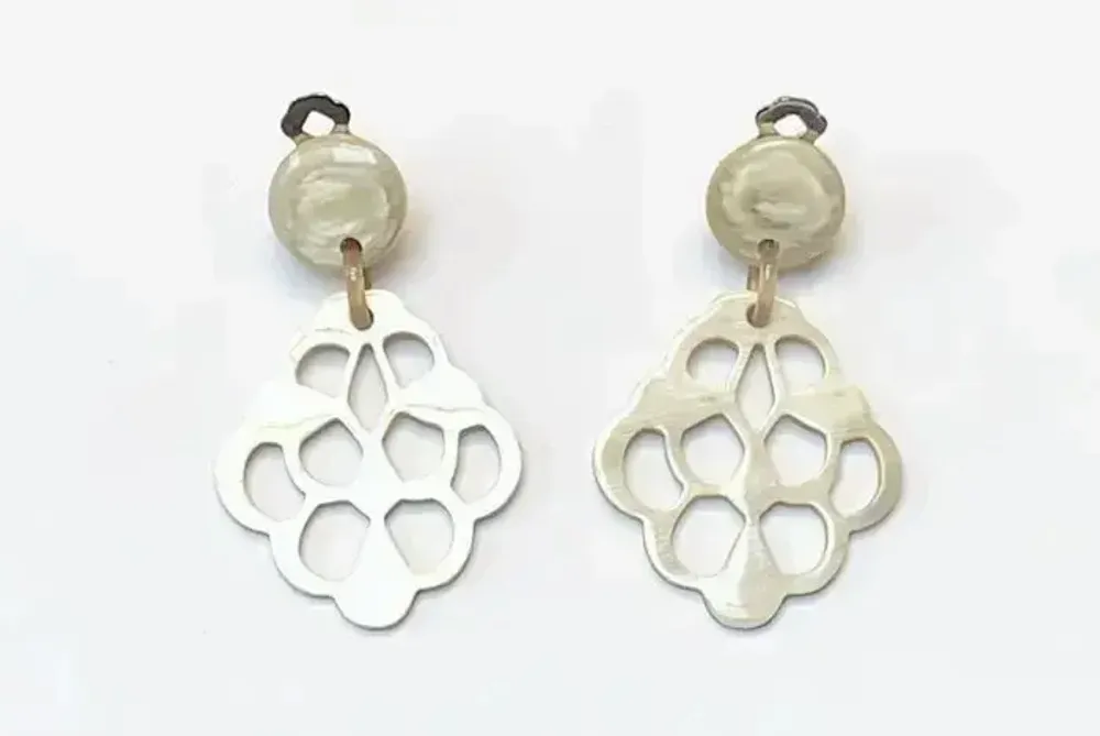 Bijoux - Boucles d'oreilles dentelle à clips en sabot - L INDOCHINEUR X RIVÊT