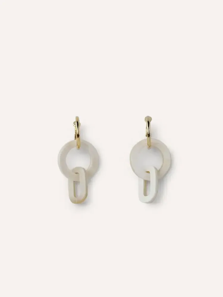 Jewelry - 2-ring hanging hoop earrings in blonde horn - L INDOCHINEUR X RIVÊT