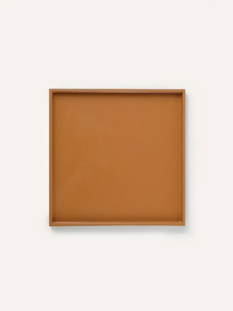Bowls - Medium square tray lacquered, tobacco, size M - L INDOCHINEUR X RIVÊT