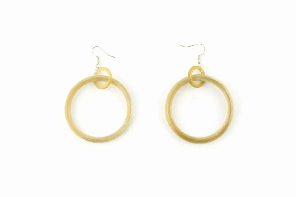 Bijoux - Boucles d'oreilles grand anneau simple en sabot - L INDOCHINEUR X RIVÊT