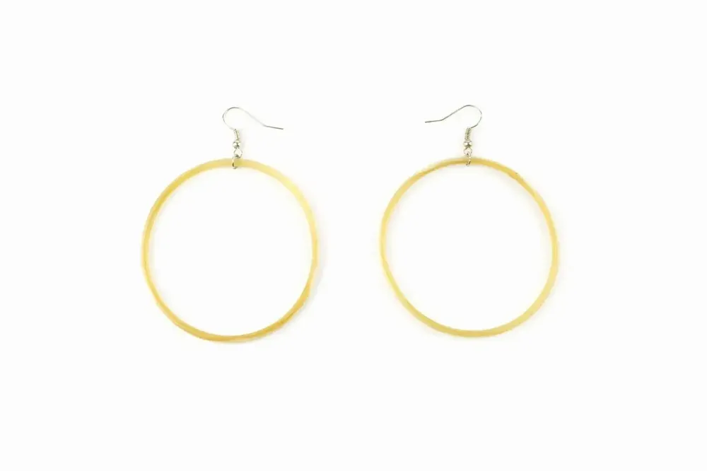 Bijoux - Boucles d'oreilles grand anneau simple en sabot - L INDOCHINEUR X RIVÊT