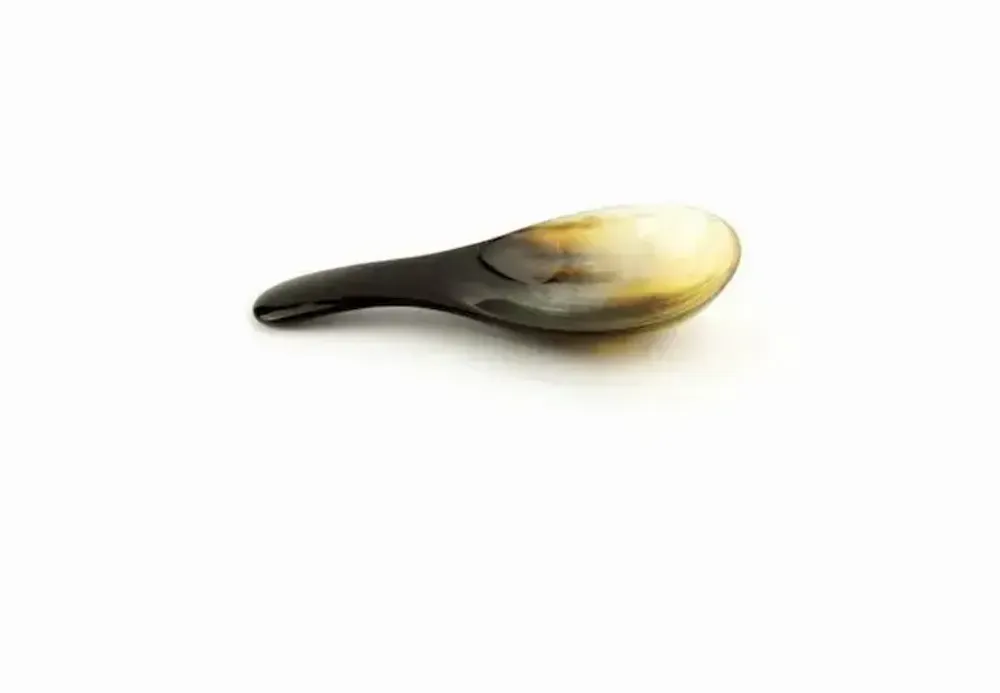 Kitchen utensils - Set of 6 oval rice spoons in blond horn - L INDOCHINEUR X RIVÊT