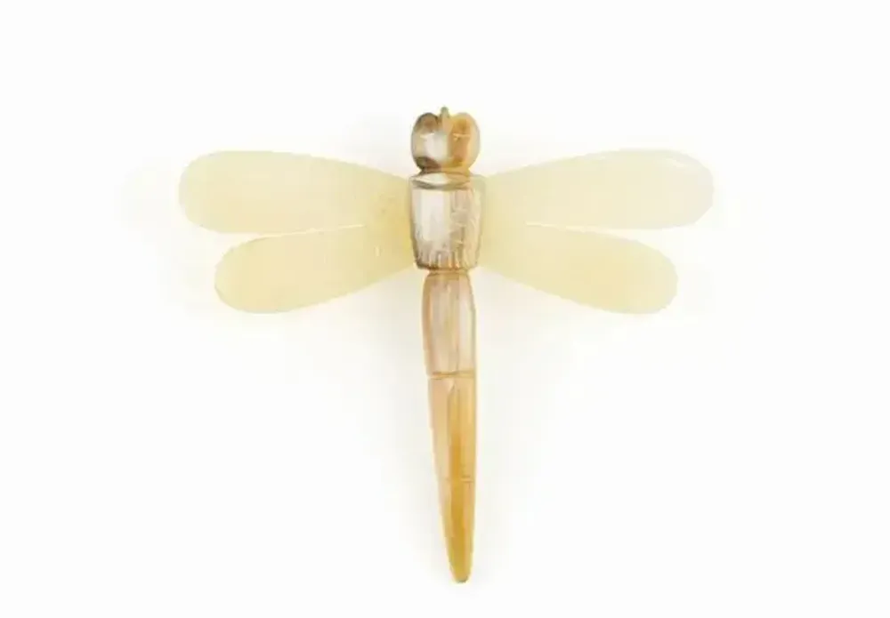 Broches - Broche libellule courte en corne blonde - L INDOCHINEUR X RIVÊT