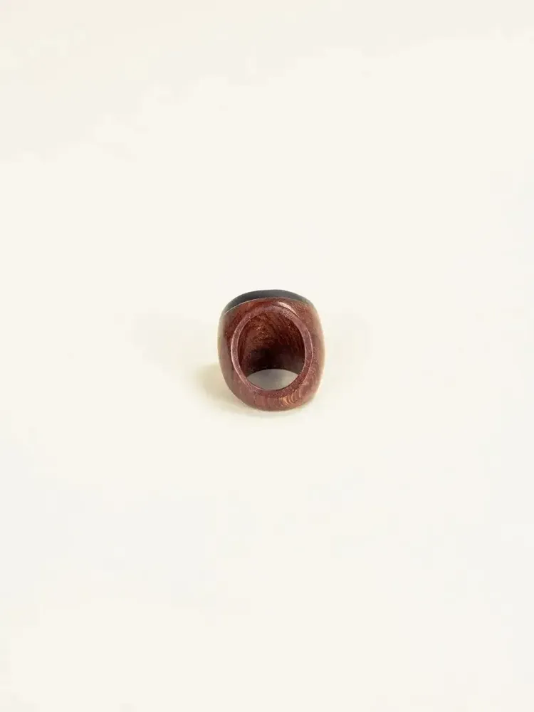 Jewelry - Pastille ring in wood and blond horn in Size M - L INDOCHINEUR X RIVÊT