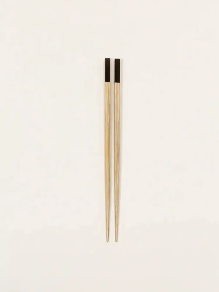 Kitchen utensils - Set of 6 pairs of chopsticks in bamboo and black horn - L INDOCHINEUR X RIVÊT