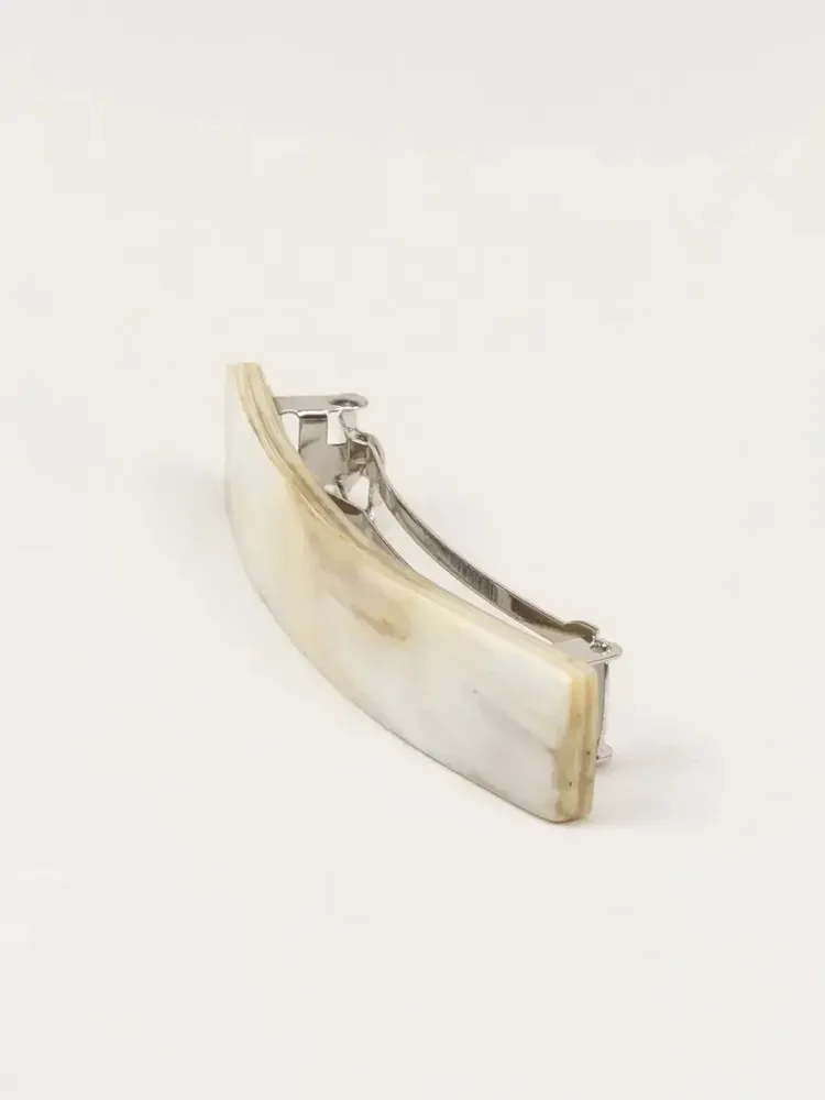 Barrettes - Small rectangular barrette in blond horn 90x15x4mm - L INDOCHINEUR X RIVÊT