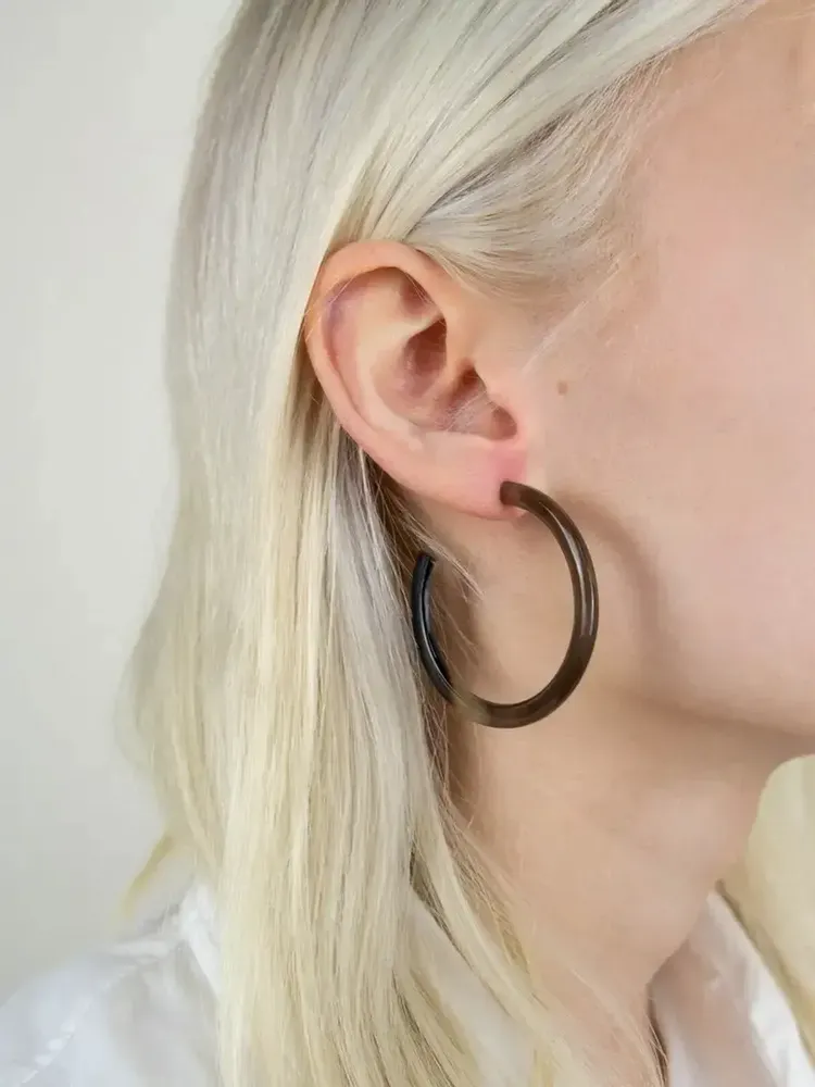 Bijoux - Boucles d'oreilles petits anneaux ronds ouverts en sabot - L INDOCHINEUR X RIVÊT