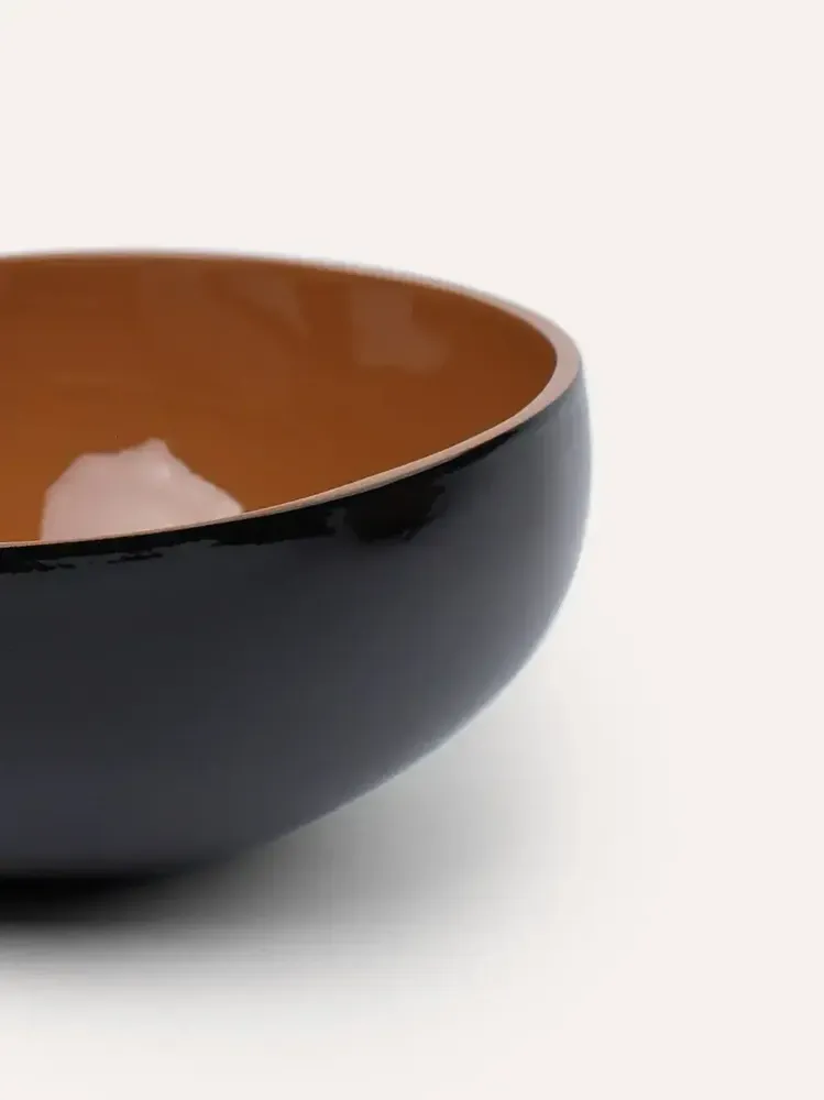 Bowls - Coconut bowl tobacco and black lacquer - L INDOCHINEUR X RIVÊT