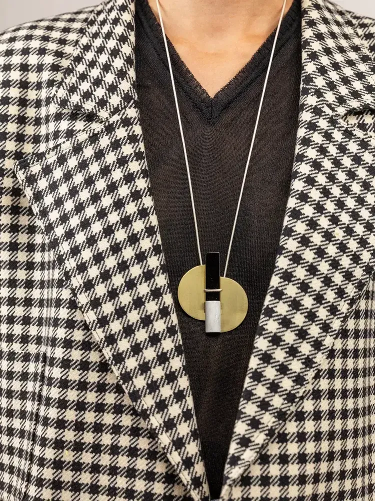 Jewelry - Stone & brass Ailes pendant - L INDOCHINEUR X RIVÊT