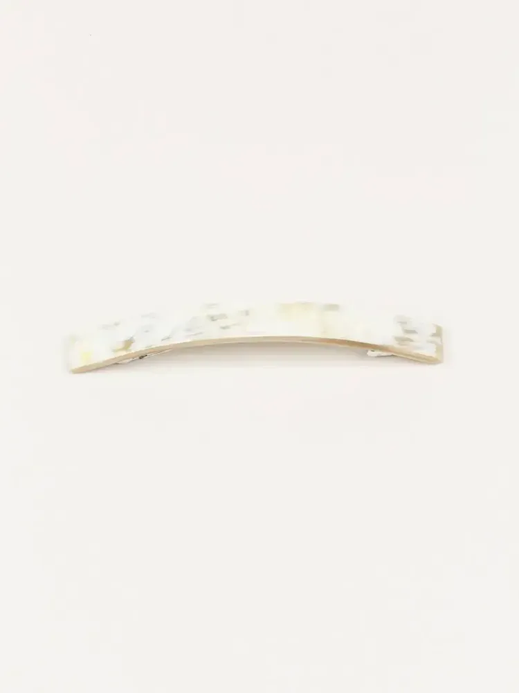 Barrettes - Longue barrette fine rectantulaire en corne noire africaine - L INDOCHINEUR X RIVÊT